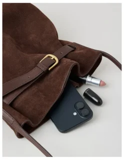 Blaq Brooklyn Leather Shoulder Bag in Chocolate