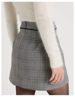 Blaq Check Mini Skirt in Black/White