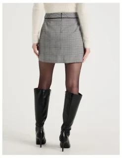 Blaq Check Mini Skirt in Black/White