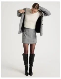 Blaq Check Mini Skirt in Black/White