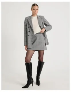 Blaq Check Mini Skirt in Black/White