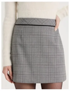 Blaq Check Mini Skirt in Black/White