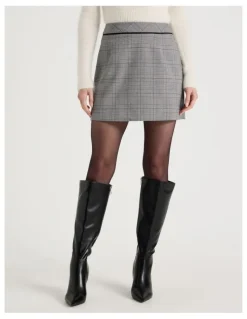 Blaq Check Mini Skirt in Black/White