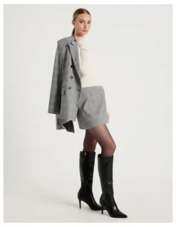 Blaq Check Mini Skirt in Black/White