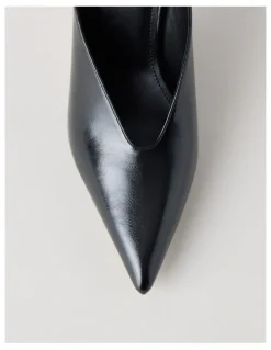Blaq Claudia Heeled Shoes in Black Glaze