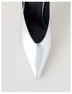 Blaq Claudia Heeled Shoes in Silver Mirror