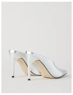Blaq Claudia Heeled Shoes in Silver Mirror