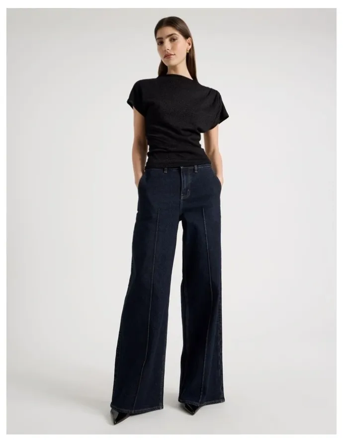 Blaq Dolman Sleeve Knit Top in Black