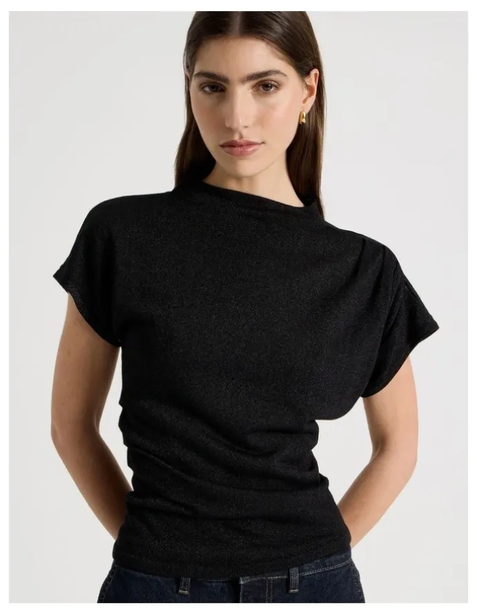 Blaq Dolman Sleeve Knit Top in Black