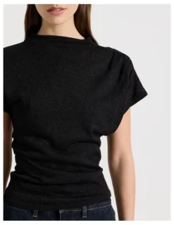Blaq Dolman Sleeve Knit Top in Black
