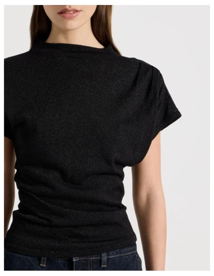 Blaq Dolman Sleeve Knit Top in Black