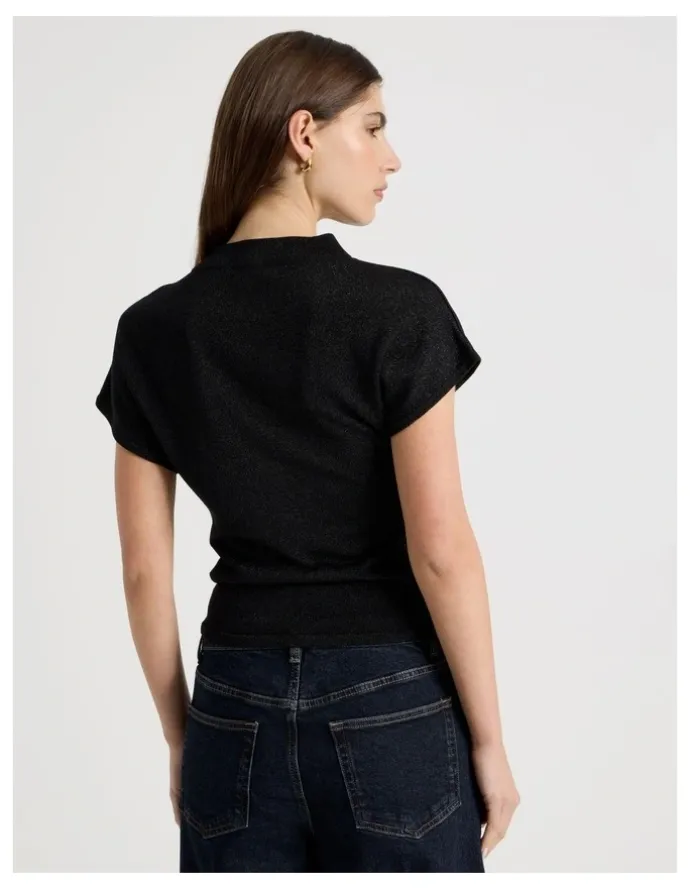 Blaq Dolman Sleeve Knit Top in Black