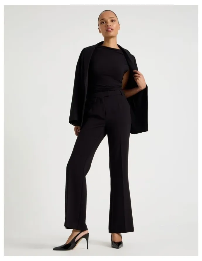 Blaq Draped Jersey Asymmetric Top in Black