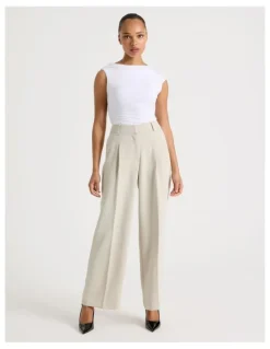 Blaq Draped Jersey Asymmetric Top in White