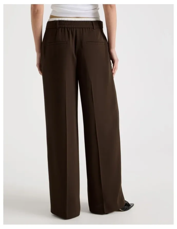 Blaq Elasticated Waist Pant in Brown