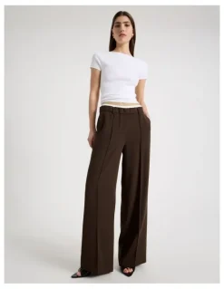 Blaq Elasticated Waist Pant in Brown