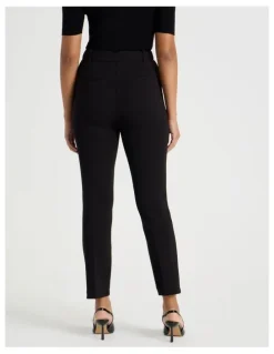 Blaq Mid Rise Slim Pant in Black
