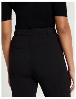 Blaq Mid Rise Slim Pant in Black