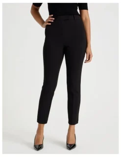 Blaq Mid Rise Slim Pant in Black
