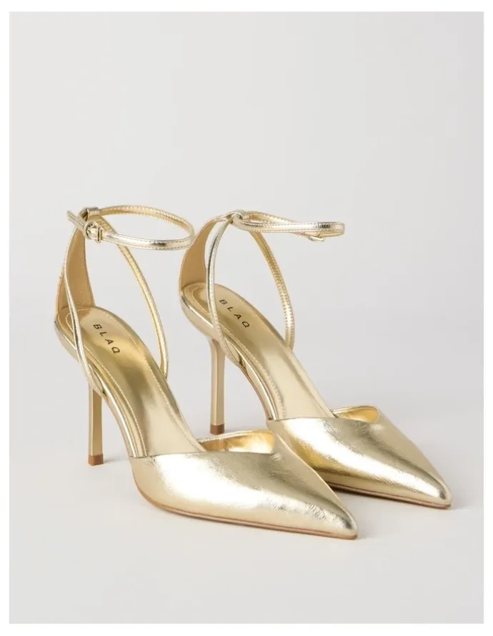 Blaq Mila Heeled Shoes in Gold