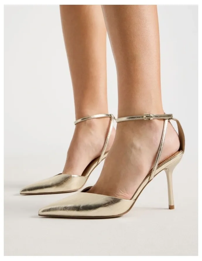 Blaq Mila Heeled Shoes in Gold
