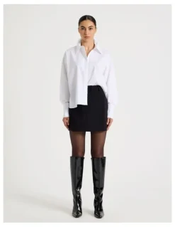 Blaq Petite Tailored Mini Skirt in Black