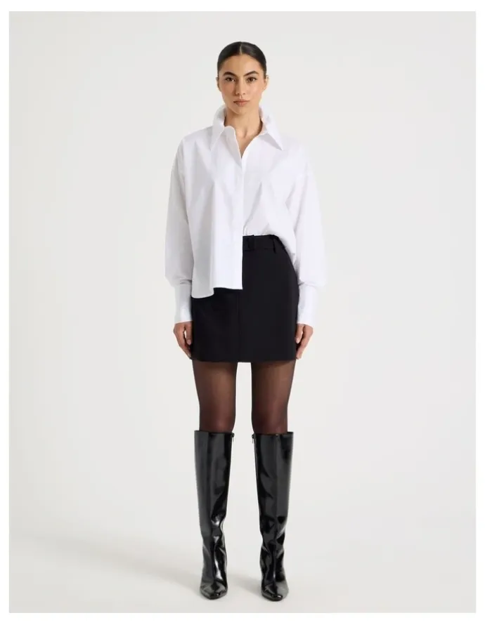 Blaq Petite Tailored Mini Skirt in Black