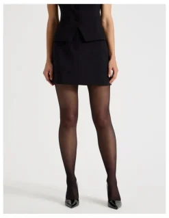 Blaq Petite Tailored Mini Skirt in Black