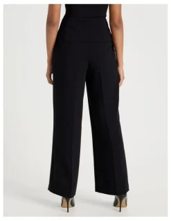 Blaq Pleat Front Wide Leg Pant in Black
