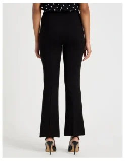 Blaq Ponte Flare Legging With Split Hem in Black