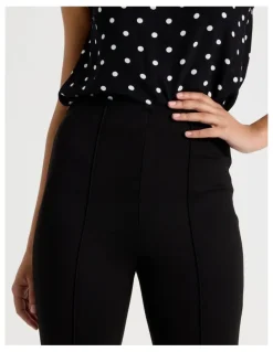 Blaq Ponte Flare Legging With Split Hem in Black
