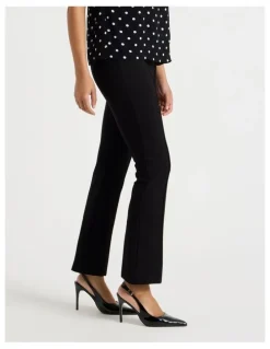 Blaq Ponte Flare Legging With Split Hem in Black