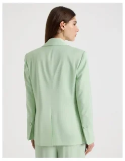 Blaq Satin Oversized Blazer in Mint