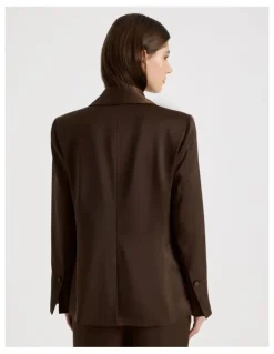 Blaq Satin Oversized Blazer in Brown