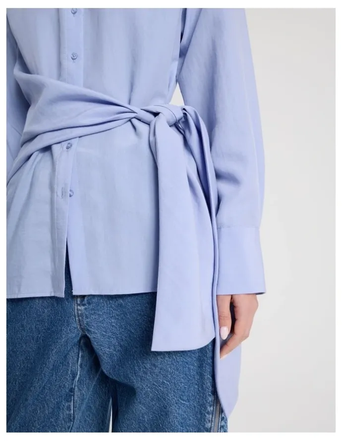 Blaq Side Tie Shirt in Cornflower
