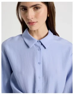 Blaq Side Tie Shirt in Cornflower