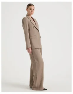 Blaq Single Breasted Blazer in Taupe
