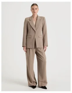 Blaq Single Breasted Blazer in Taupe