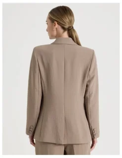 Blaq Single Breasted Blazer in Taupe