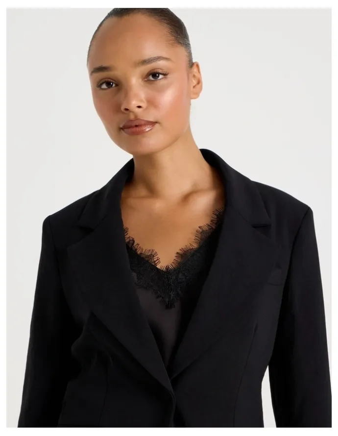 Blaq Single Breasted Blazer in Black