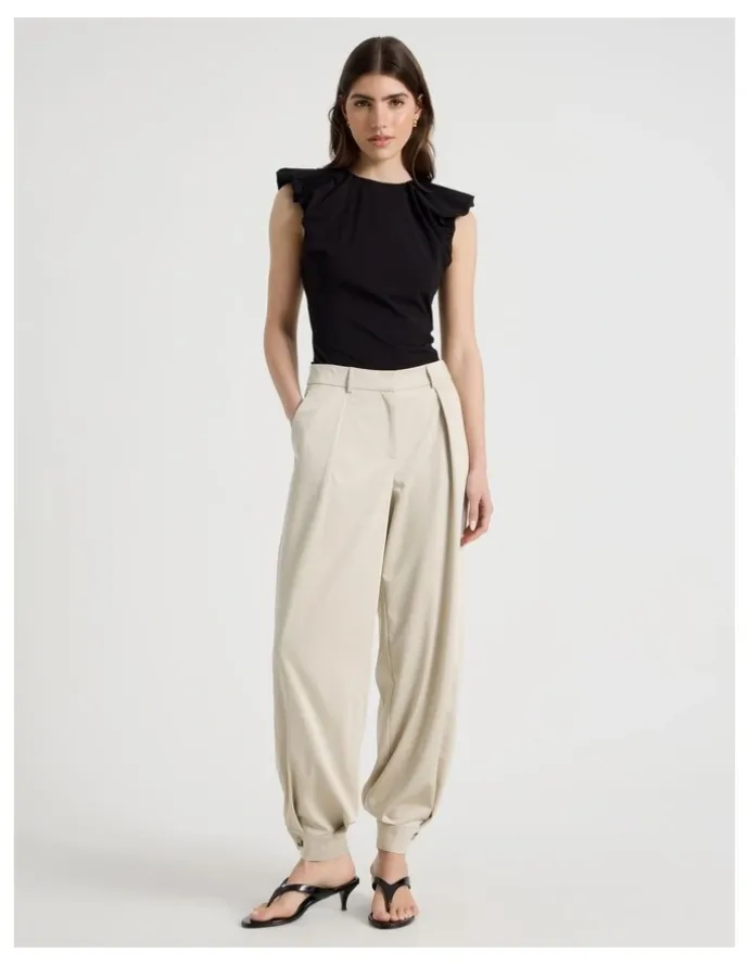 Blaq Soft Balloon Pant in Stone