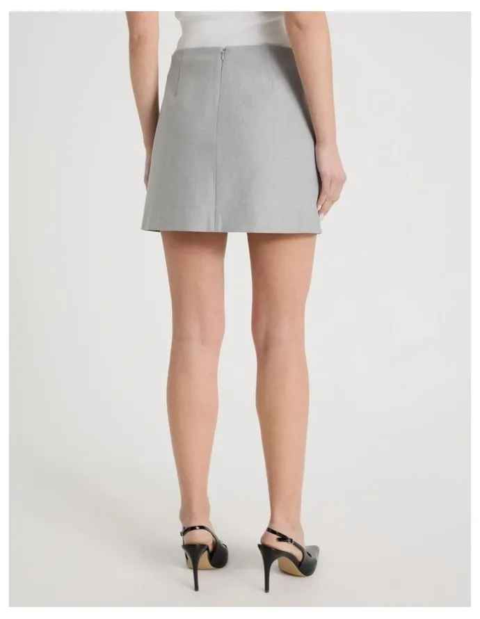 Blaq Spliced Mini Skirt in Grey