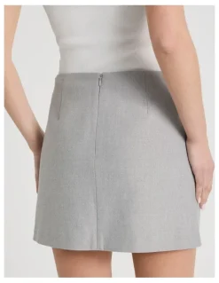 Blaq Spliced Mini Skirt in Grey