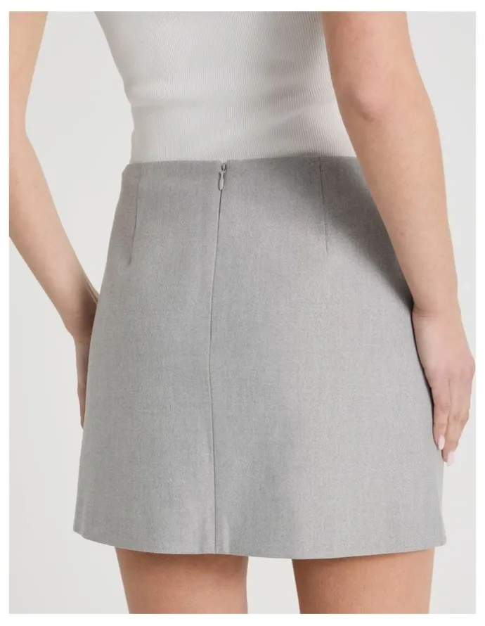 Blaq Spliced Mini Skirt in Grey