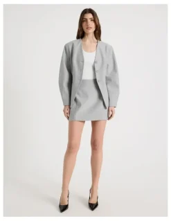 Blaq Spliced Mini Skirt in Grey