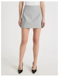 Blaq Spliced Mini Skirt in Grey