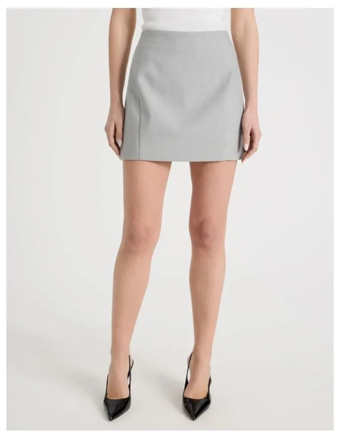 Blaq Spliced Mini Skirt in Grey