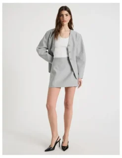 Blaq Spliced Mini Skirt in Grey