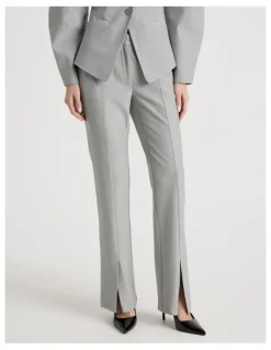 Blaq Split Hem Tailored Pant in Grey