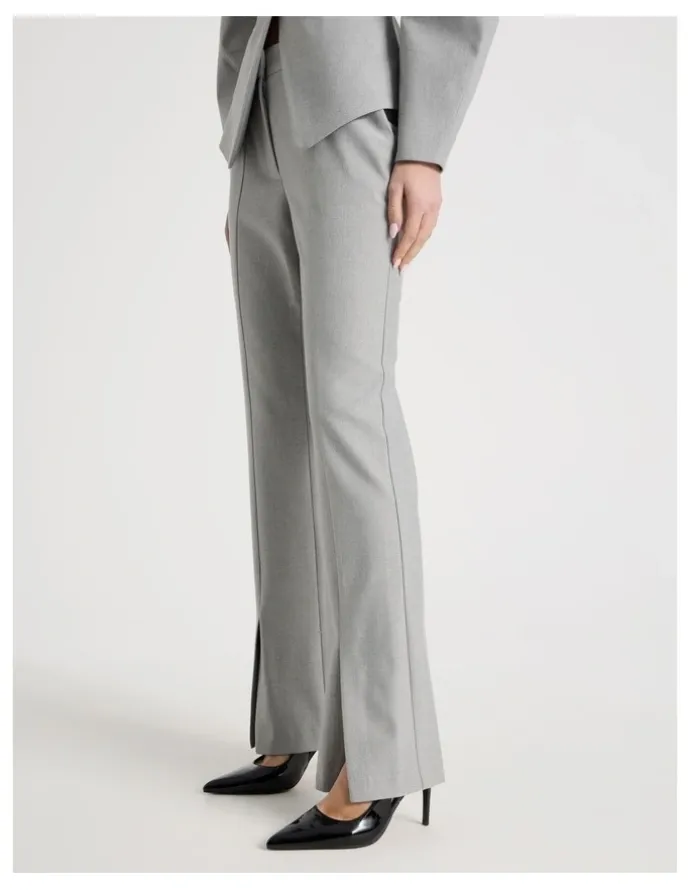 Blaq Split Hem Tailored Pant in Grey